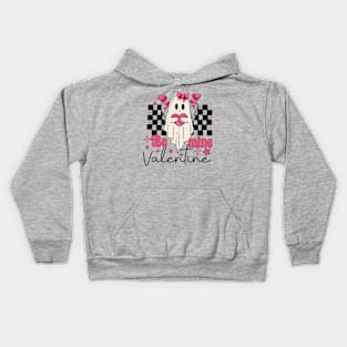 Be Mine Valentine Retro Boo Valentine's Day Ghost Kids Hoodie